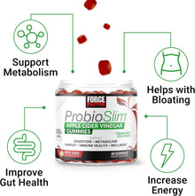 Force Factor ProbioSlim Apple Cider Vinegar Gummies with Organic LactoSpore Probiotics and Prebiotics, 60 Gummies Force Factor