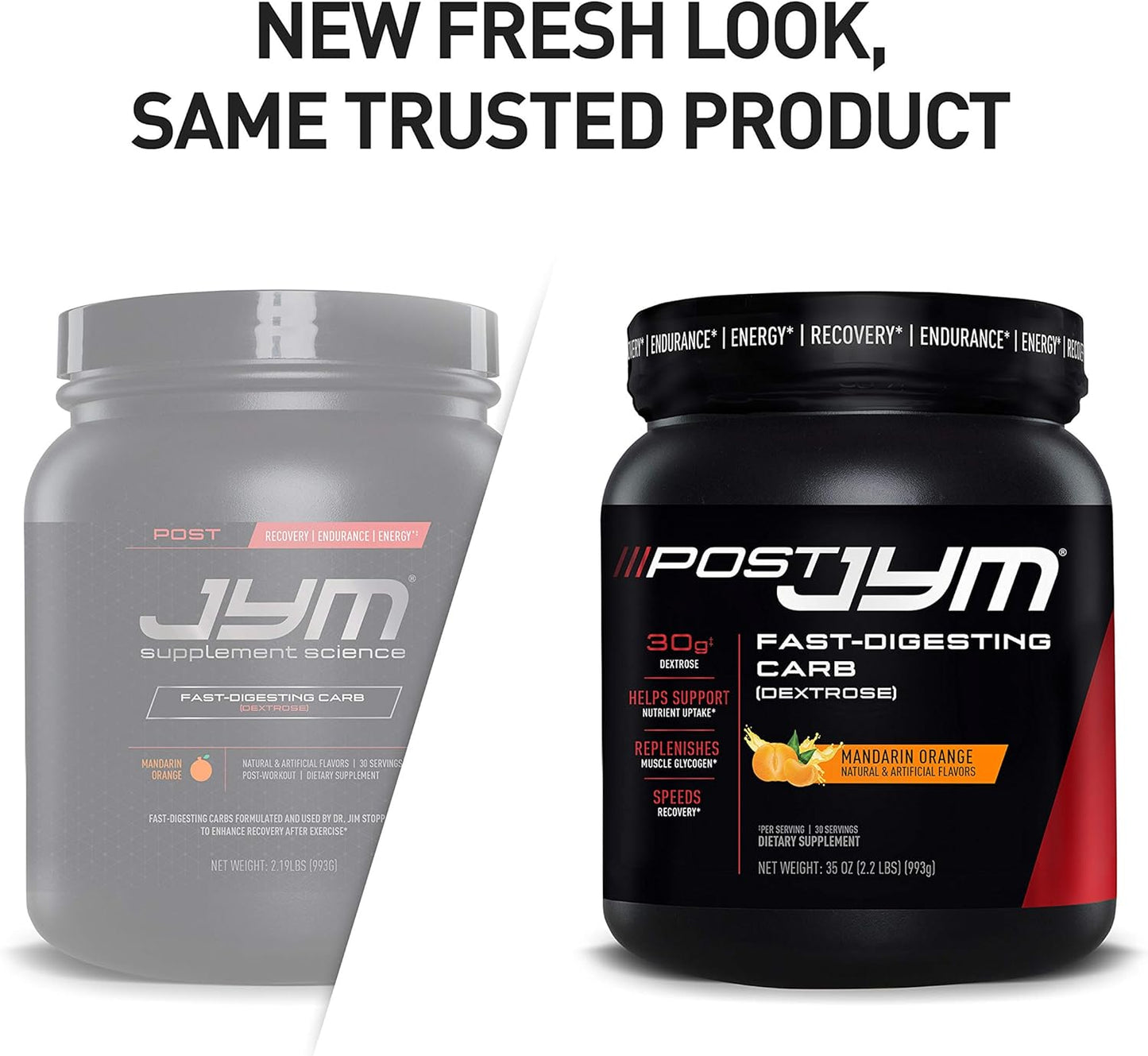 JYM Supplement Science Post Fast-Digesting Carb - Post-Workout Recovery Pure Dextrose | JYM Supplement Science | Mandarin Orange Flavor, 30 Servings, 2.2 Pound, 35.04 Ounce