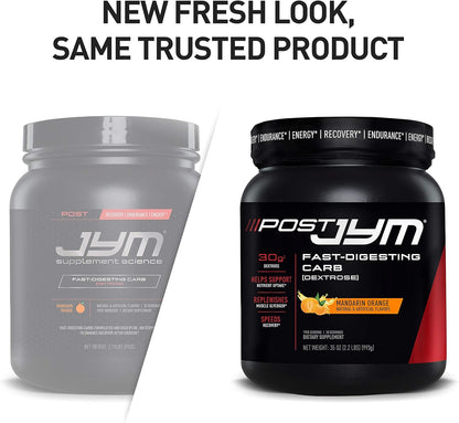 JYM Supplement Science Post Fast-Digesting Carb - Post-Workout Recovery Pure Dextrose | JYM Supplement Science | Mandarin Orange Flavor, 30 Servings, 2.2 Pound, 35.04 Ounce
