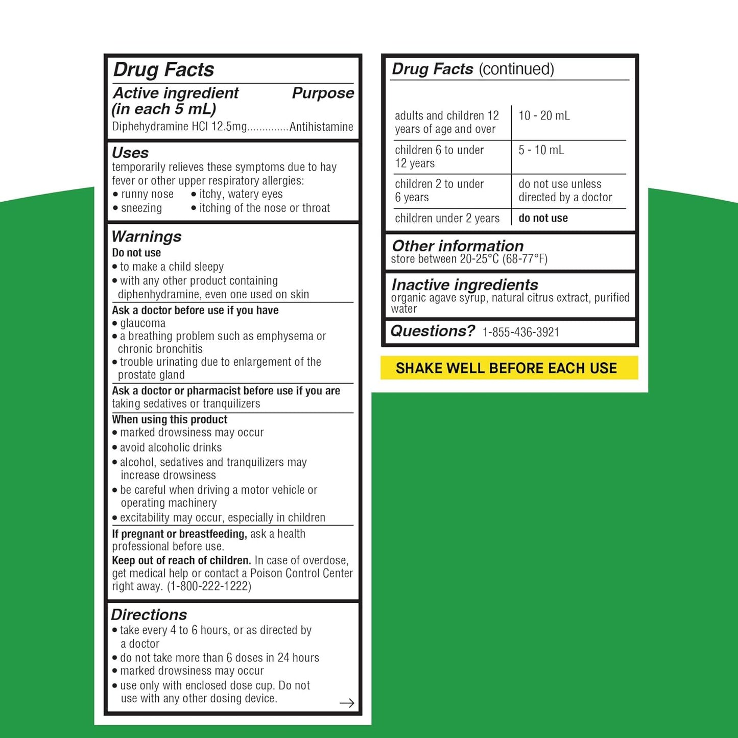 Genexa Kids' Liquid Allergy Medication - 4oz - Effective Antihistamine Medication for Children - Organic Agave Flavor - Certified Vegan, Gluten-Free.