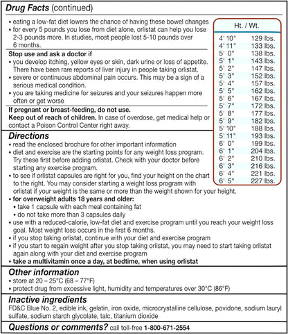 Alli Orlistat Weight Loss Supplement Capsules Starter Pack, 60 Mg, 60 Ct
