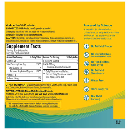 Nature Made Wellblends Stress Relief Gummies, L theanine 200mg to Help Reduce Stress - 40 Strawberry Flavor Gummies