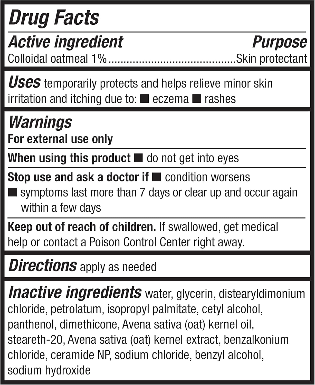 Amazon Basics Eczema Soothing Moisturizing Cream with Colloidal Oatmeal, 7.3 Ounces, 1-Pack (Previously Solimo)