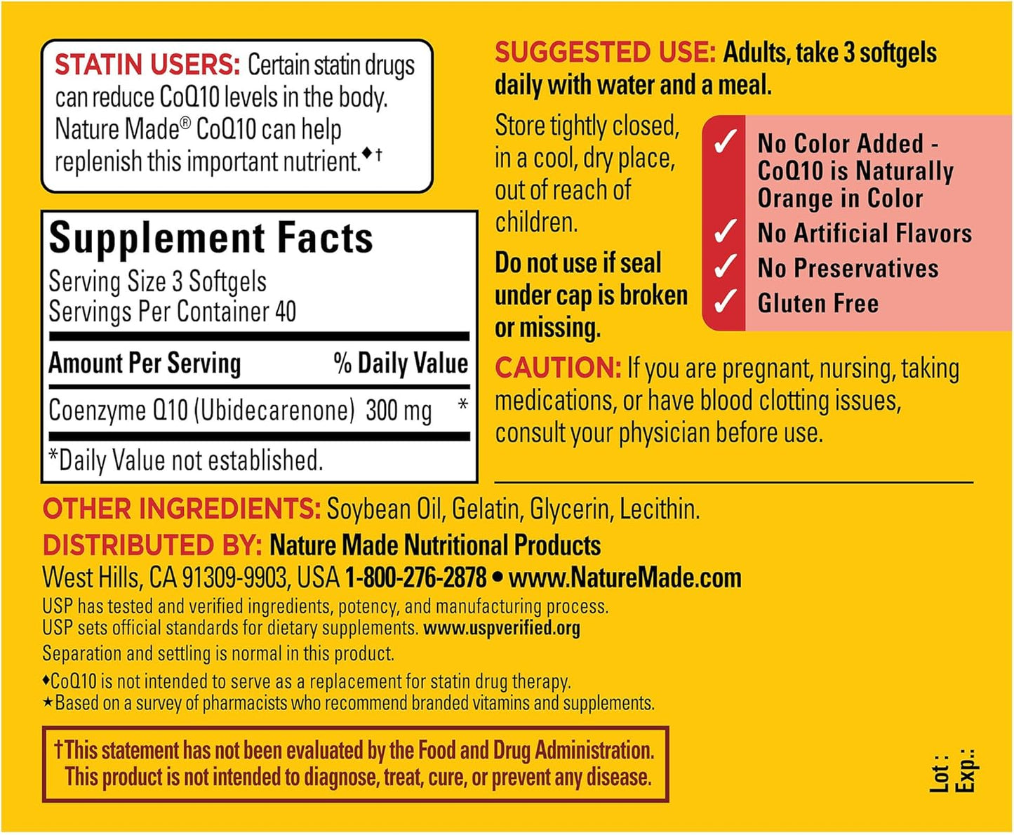 Nature Made CoQ10 300mg, 120 Softgels