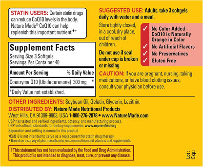 Nature Made CoQ10 300mg, 120 Softgels