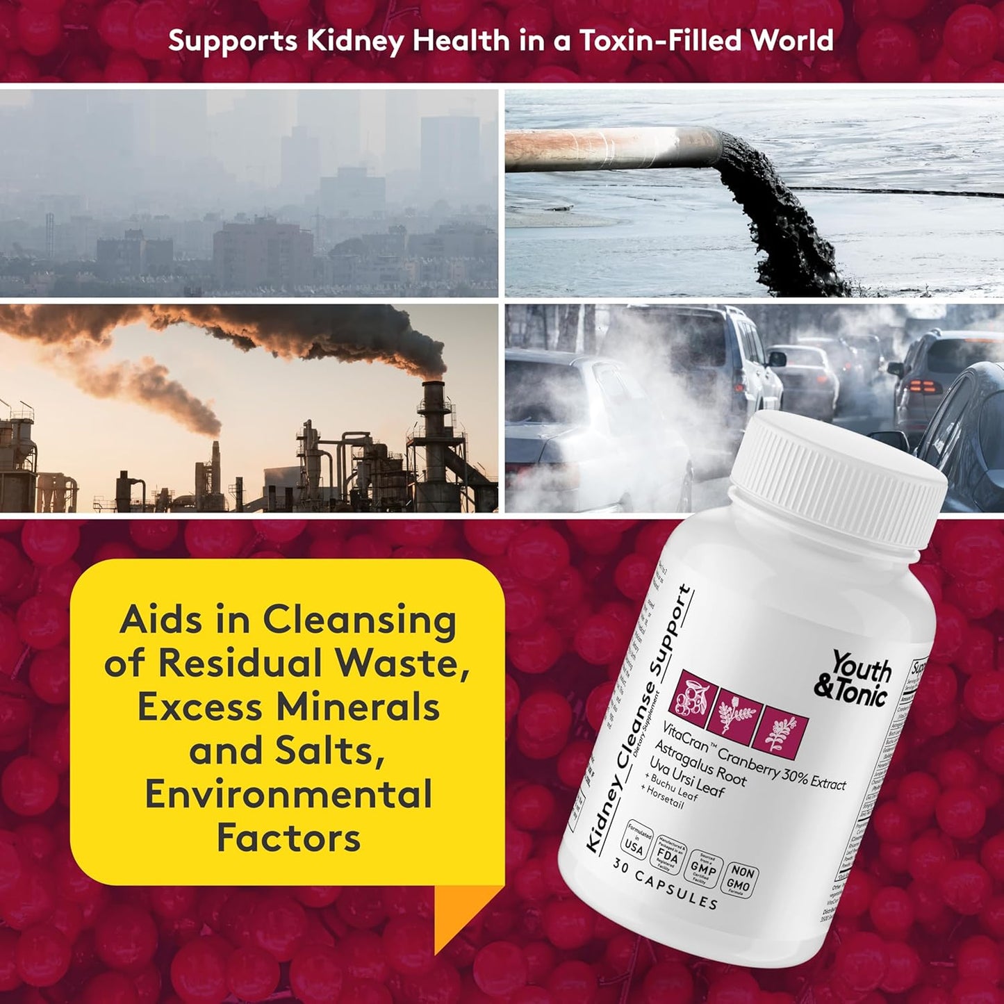 Youth & Tonic 3X Body Detox and Cleanse for Women & Men | Liver and Kidney Support & 15 Day Colon Cleanser to Repair Detoxify and Full Waste Loss | Supplement Pills