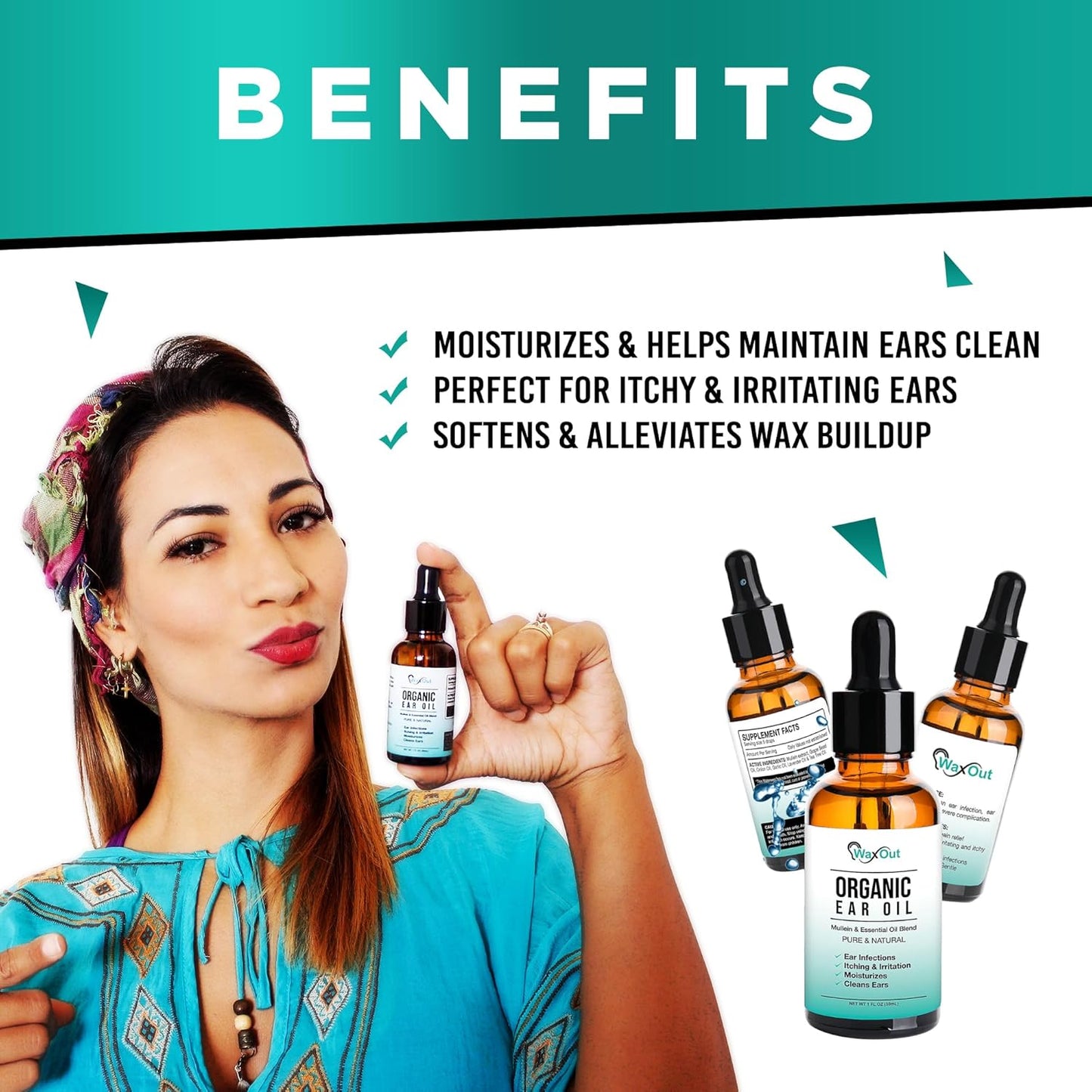 Natural Mullein Ear Wax Removal Oil & Cleaner with Garlic | Pain & Earache Drops | Earwax Softener, Moisturizer & Allergy Soothing | Tinnitus, Itching, Ringing, Infections & Clogged Ears Relief