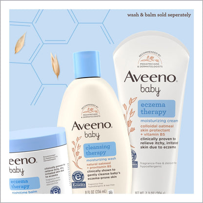 Aveeno Baby Eczema Therapy Moisturizing Cream, Natural Colloidal Oatmeal & Vitamin B5, Moisturizes & Relieves Dry, Itchy, Irritated Skin, Paraben & Steroid & Fragrance Free, 7