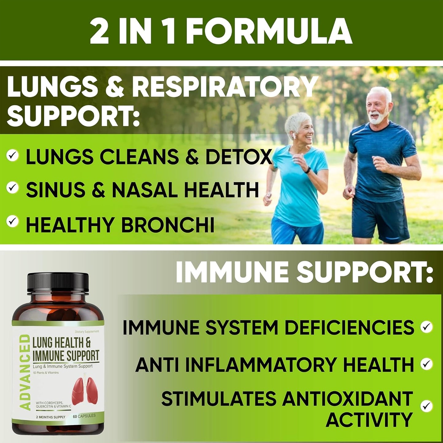 Lung Health & Immune Support Supplement - Lung Cleanse and Detox With Immunity Vitamins For Better Lungs, Immune Defense, Clear Lungs