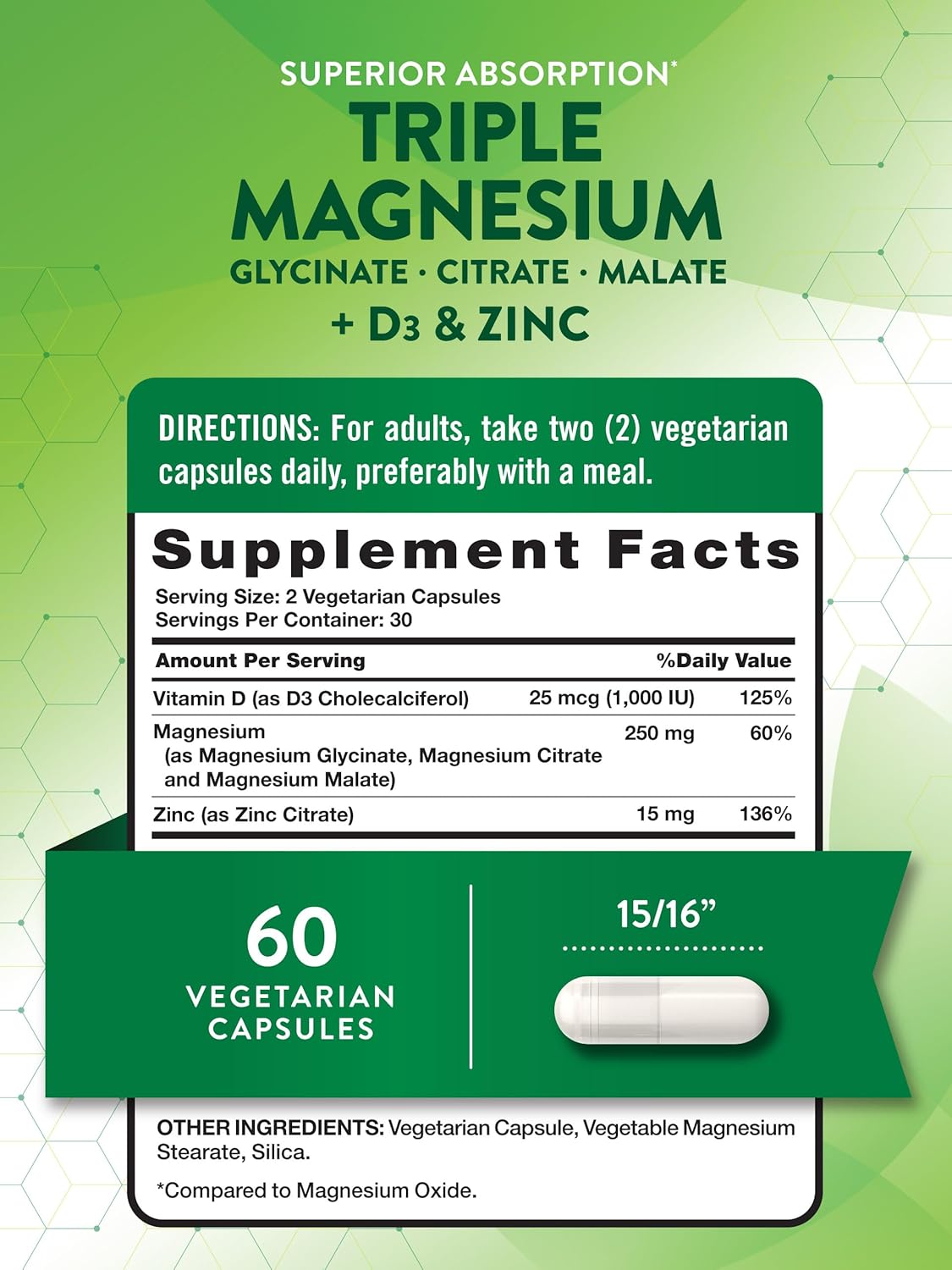 Nature's Truth Triple Magnesium Complex Supplement | 100 Capsules