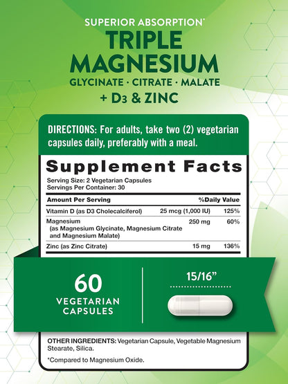 Nature's Truth Triple Magnesium Complex Supplement | 100 Capsules