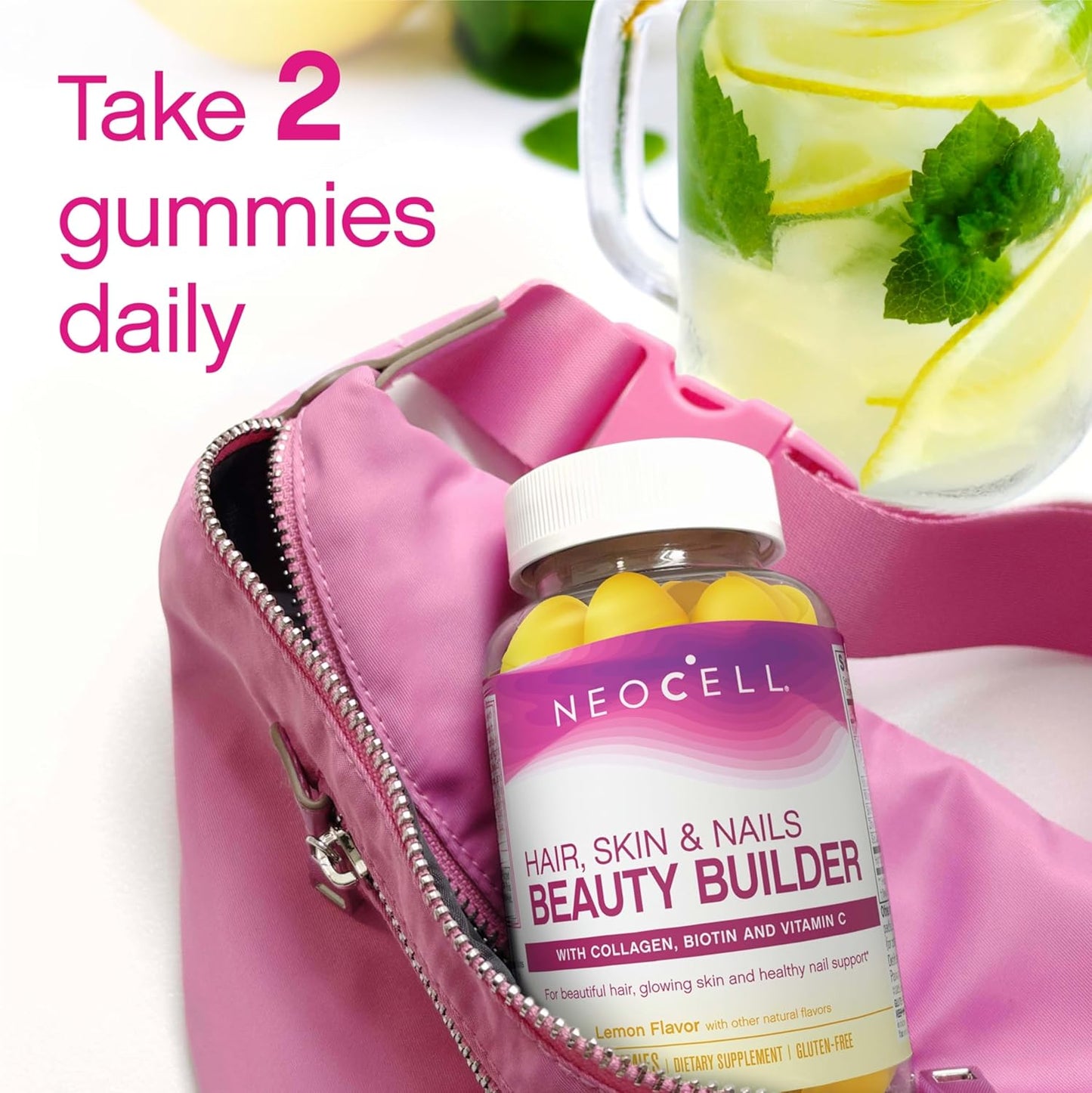 NeoCell Collagen, Vitamin C & Biotin Suppl. Lemon Flavor, 60 Gummies