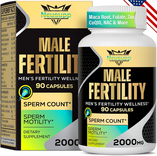 Fertility Supplements for Men, Male Fertility Supplement - Optimal Sperm Count, Motility and Strength - 90 Capsules