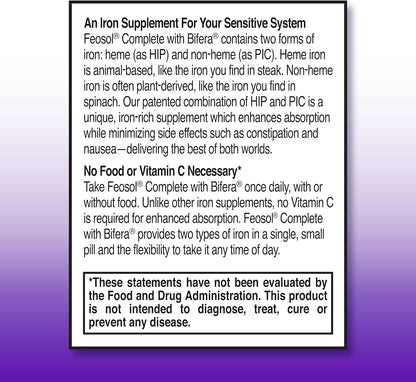Feosol Complete Dual Iron, 30 Count