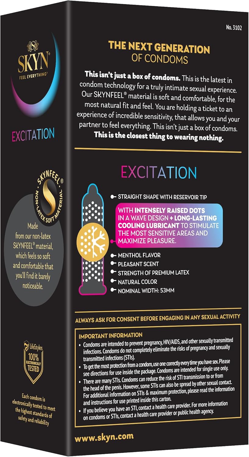 SKYN Excitation – 12 Count – Lubricated Latex-Free Condoms