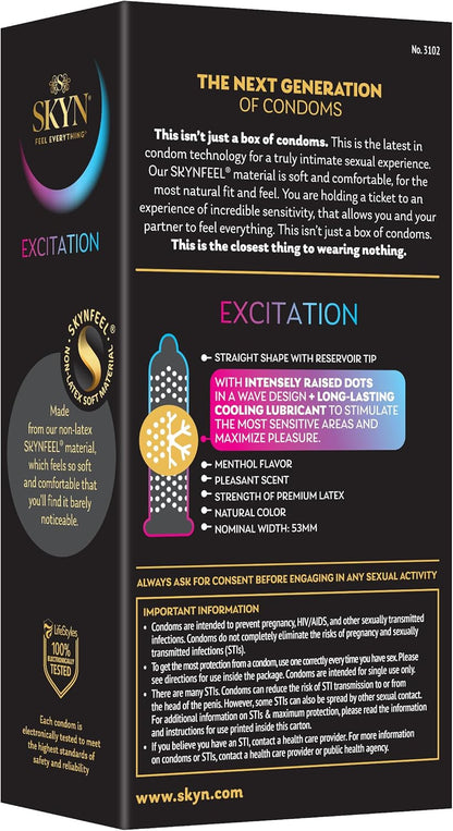 SKYN Excitation – 12 Count – Lubricated Latex-Free Condoms