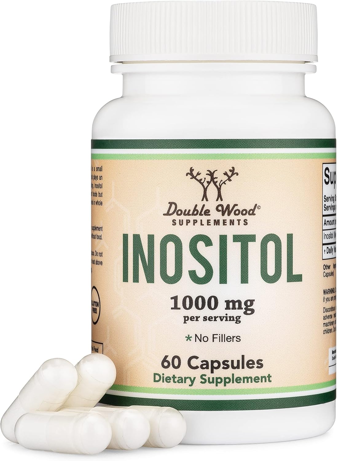 Double Wood Inositol Capsules (Myo Inositol) 1000mg Health Support for Women (60 Count)