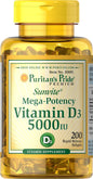 Puritan's Pride Vitamin D3 5000 IU - 200 Soft Gels