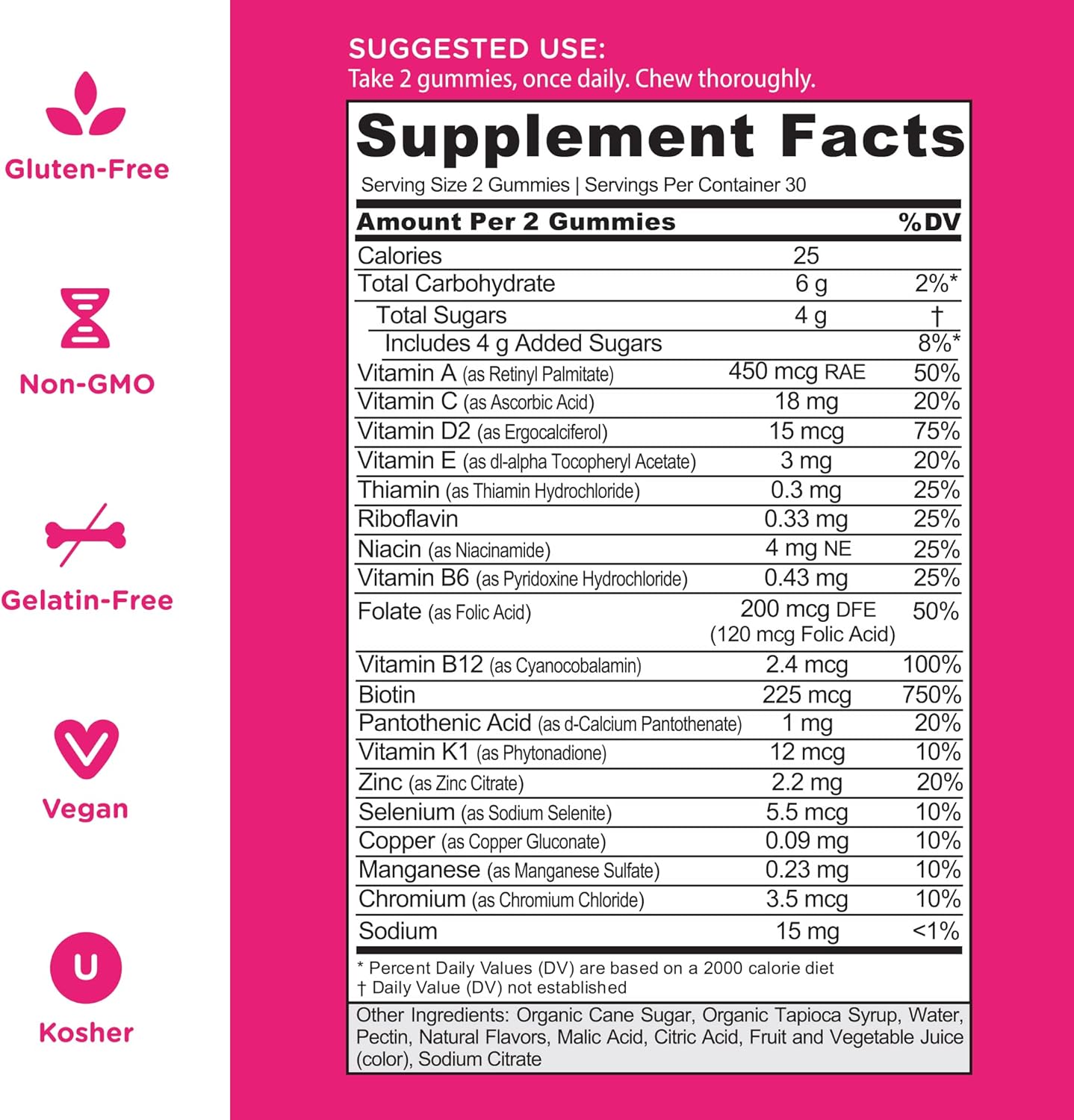 Goli® Women’s Multivitamin Gummies - 60 Count - All 13 Essential Vitamins, and Key Minerals - Kosher, Gluten-Free, Vegan, and Non-GMO