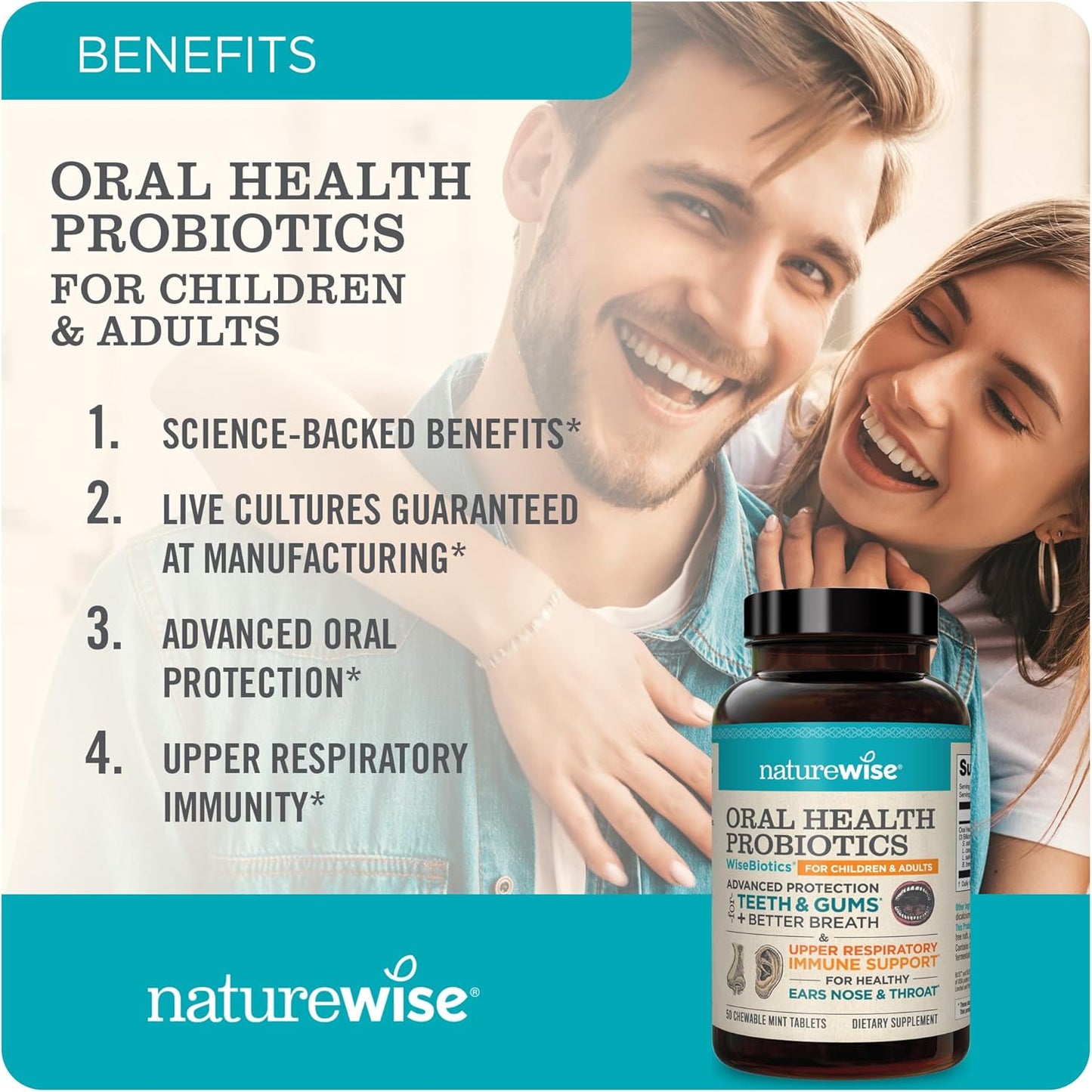 NatureWise Oral Health Probiotics, 50 Count
