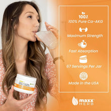 Maxx Herb Calcium AKG, Pure Calcium Alpha - Ketoglutarate Powder (Ca-AKG), for Energy, Vitality, Mental Focus, Clarity & DNA Structure, Non-GMO & Gluten Free - 100 Gram Jar (67 Servings) Max Herb