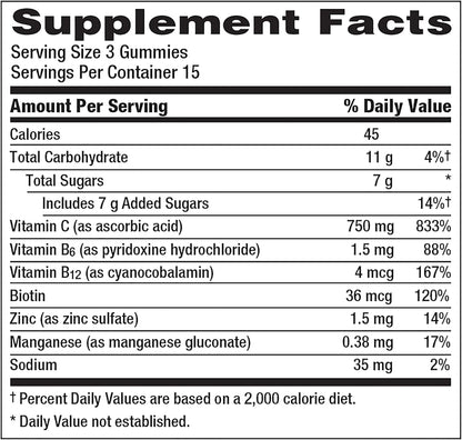 Emergen-C Adult Vitamin C Immunity Supplement Gummies, Fruit Flavors, 45 Ct
