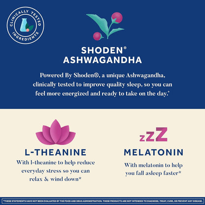 NEURIVA Sleep Plus with 4-in-1 Benefits - Clinically Tested Ashwagandha, L-Theanine & Melatonin - Reduce Stress, Fall Asleep Faster, Improve Sleep Quality, Wake Up Refreshed*,