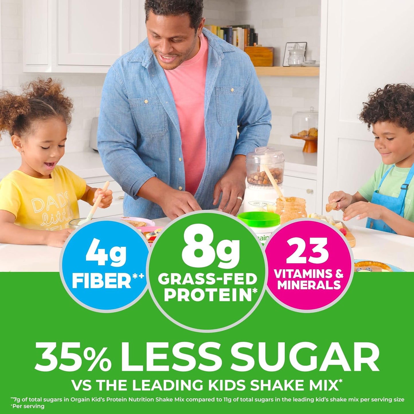 Orgain Kids Protein Powder Shake Mix, Chocolate Brownie - 8g Dairy Protein, 23 Vitamins & Minerals, Fruit & Vegetable Blend, Gluten Free, No Soy Ingredients, Add Nutrients to Kids Snacks - 1lb