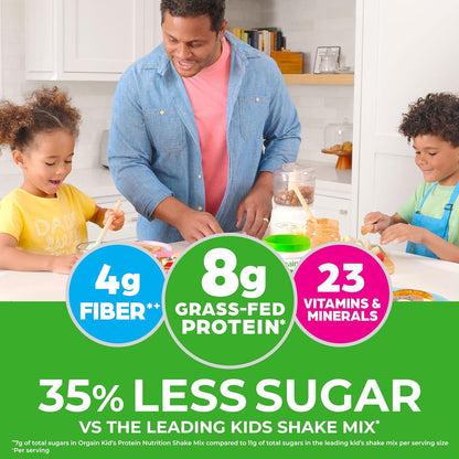 Orgain Kids Protein Powder Shake Mix, Chocolate Brownie - 8g Dairy Protein, 23 Vitamins & Minerals, Fruit & Vegetable Blend, Gluten Free, No Soy Ingredients, Add Nutrients to Kids Snacks - 1lb