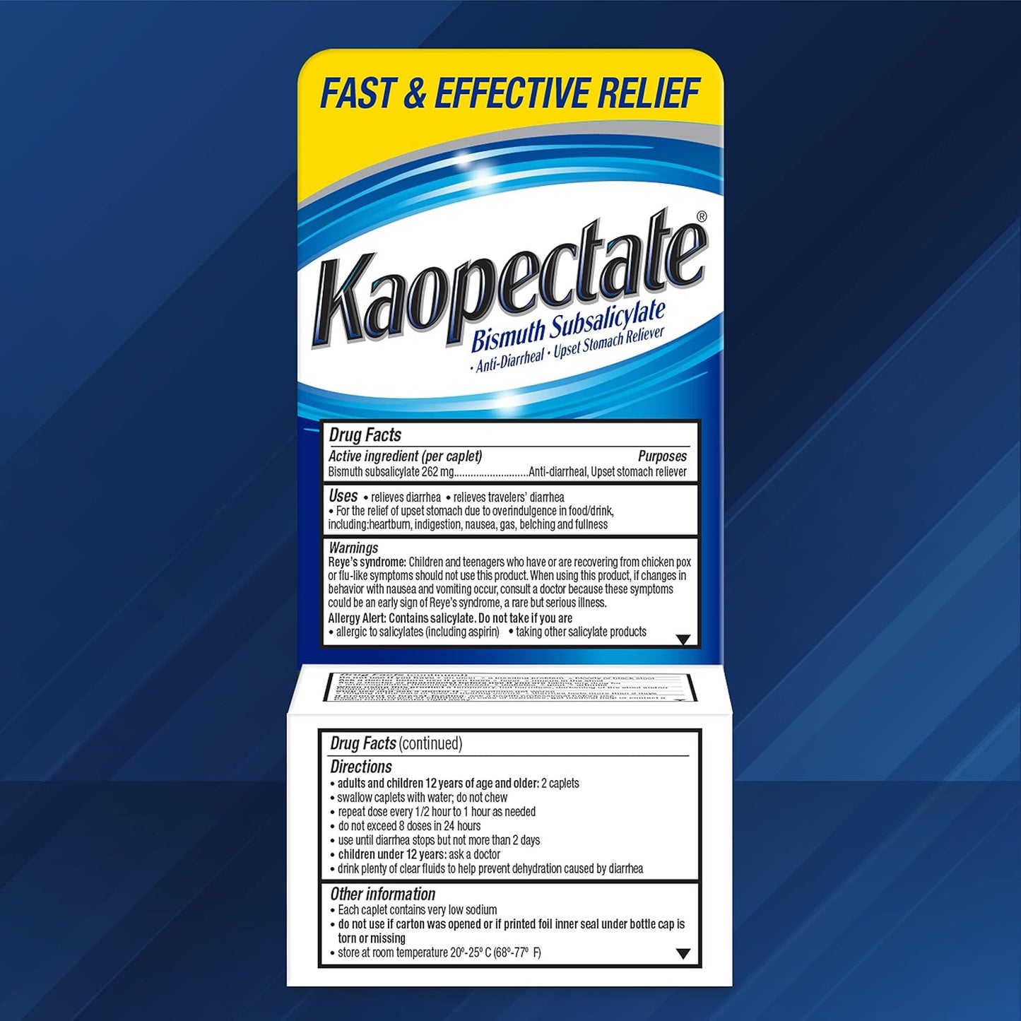 Kaopectate Multi-Symptom Anti-Diarrheal & Upset Stomach Reliever, 42 Caplets