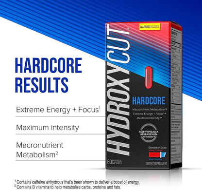 Weight Loss Pills for Women & Men Hydroxycut Hardcore Weight Loss Supplement Pills Metabolism Booster 60 Pills
