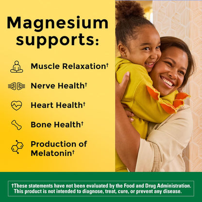 Nature Made Magnesium Glycinate 200 mg per Serving 60 Magnesium Capsules