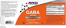 NOW Foods GABA - 500 mg - 100 Capsules NOW