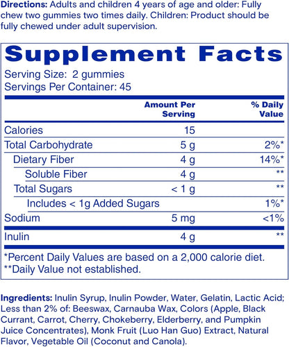 PHILLIPS Fiber Good Gummies, 90 Count, Inulin Soluble Fiber Gummy with Natural Flavors to Help Support Regularity*