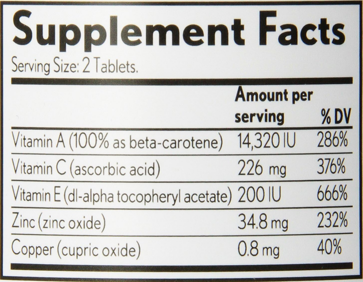PreserVision Vitamin and Mineral Supplement Tablets, 120 Count Bottle (Pack of 2)