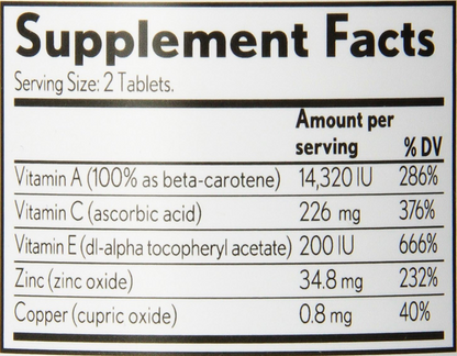 PreserVision Vitamin and Mineral Supplement Tablets, 120 Count Bottle (Pack of 2)