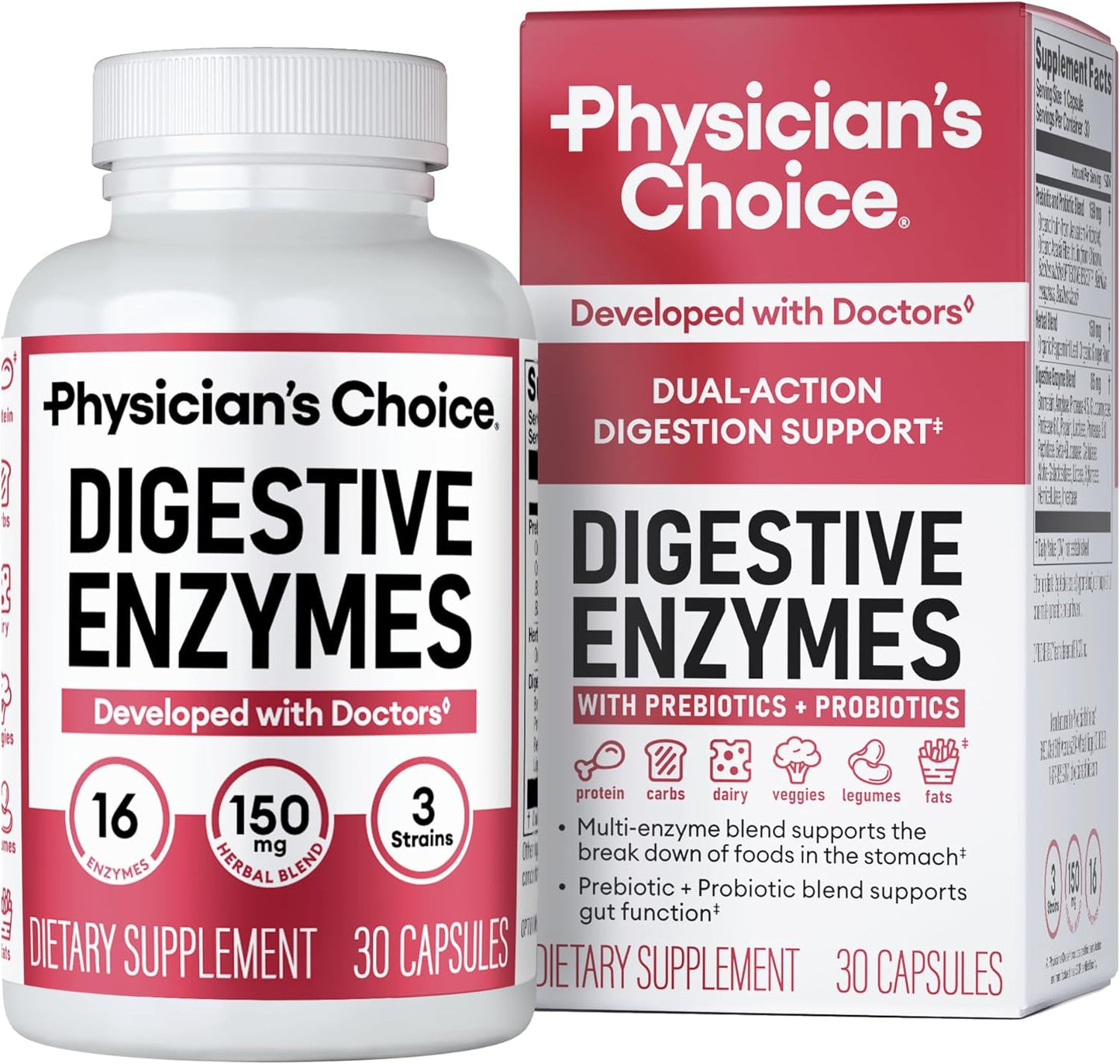 Physician's CHOICE Digestive Enzymes - Multi Enzymes - 30 count