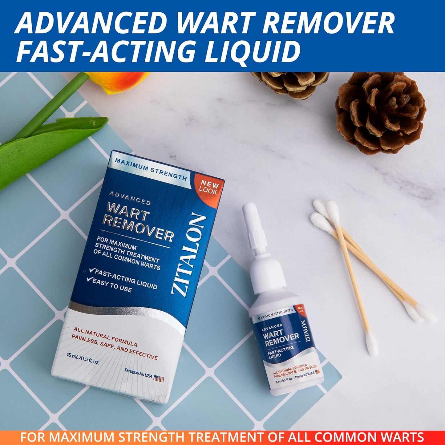 ZITALON Wart Remover, Fast Acting Gel Wart Remover, Plantar Wart Treatment for Feet, Wart Remover Freeze Off, Suitable for All Skin Types