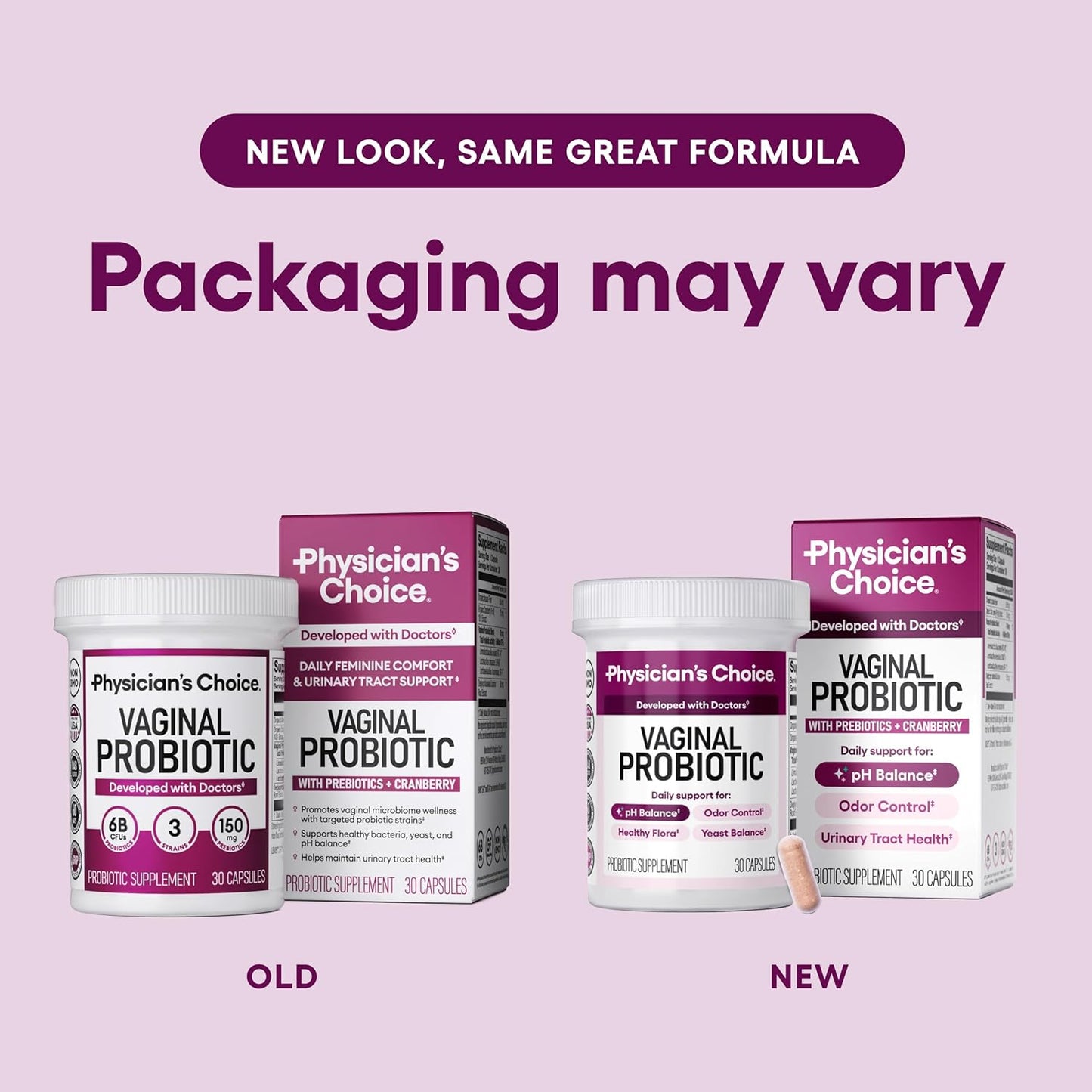 Physician's CHOICE Vaginal Probiotics (6 billion CFU) for Women - 30 capsules