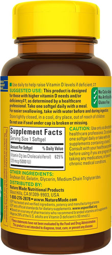 Nature made Extra Strength Vitamin D3 5000 IU ( 125mcg), 90 softgels Nature Made