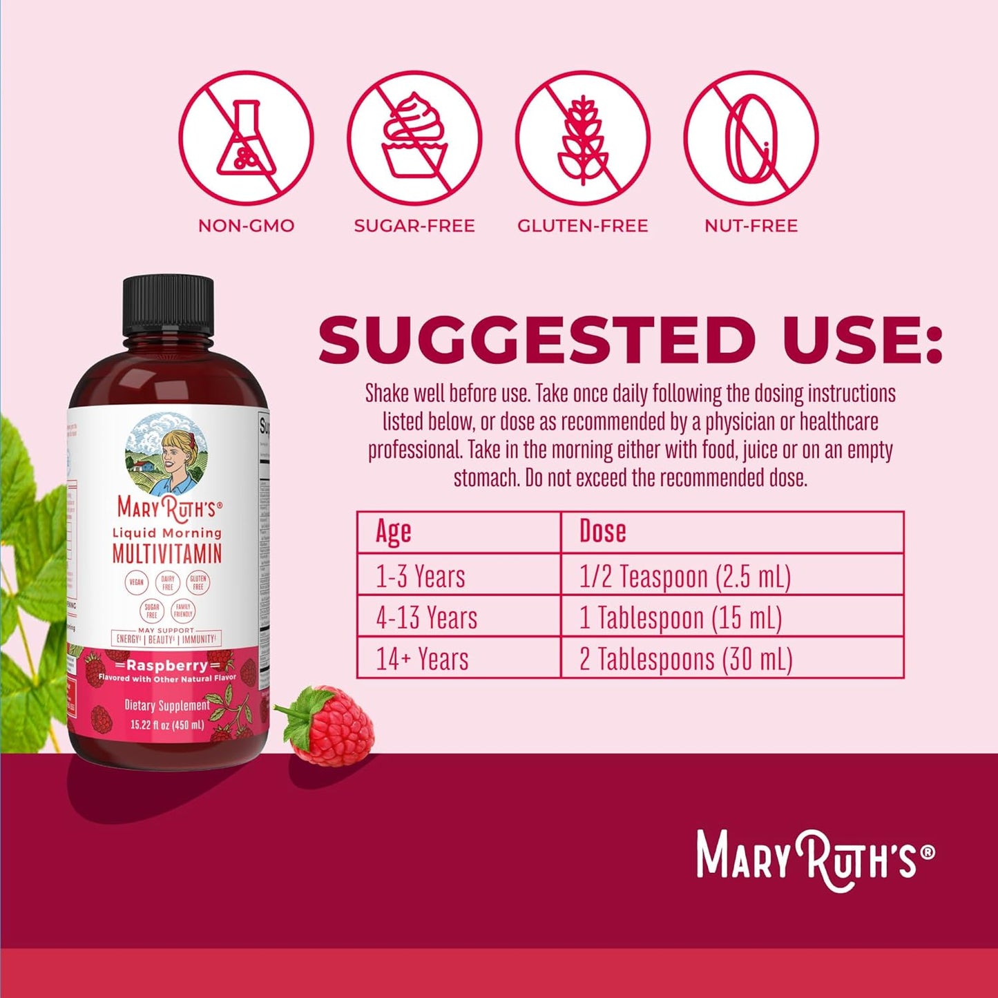 Mary Ruth's Liquid morning Multivitamins for men & women, 15.22 oz