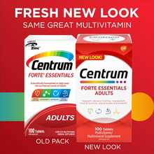 Centrum Forte Essentials, Complete Multivitamin & Mineral Supplement, Adults, 100 Tablets Centrum
