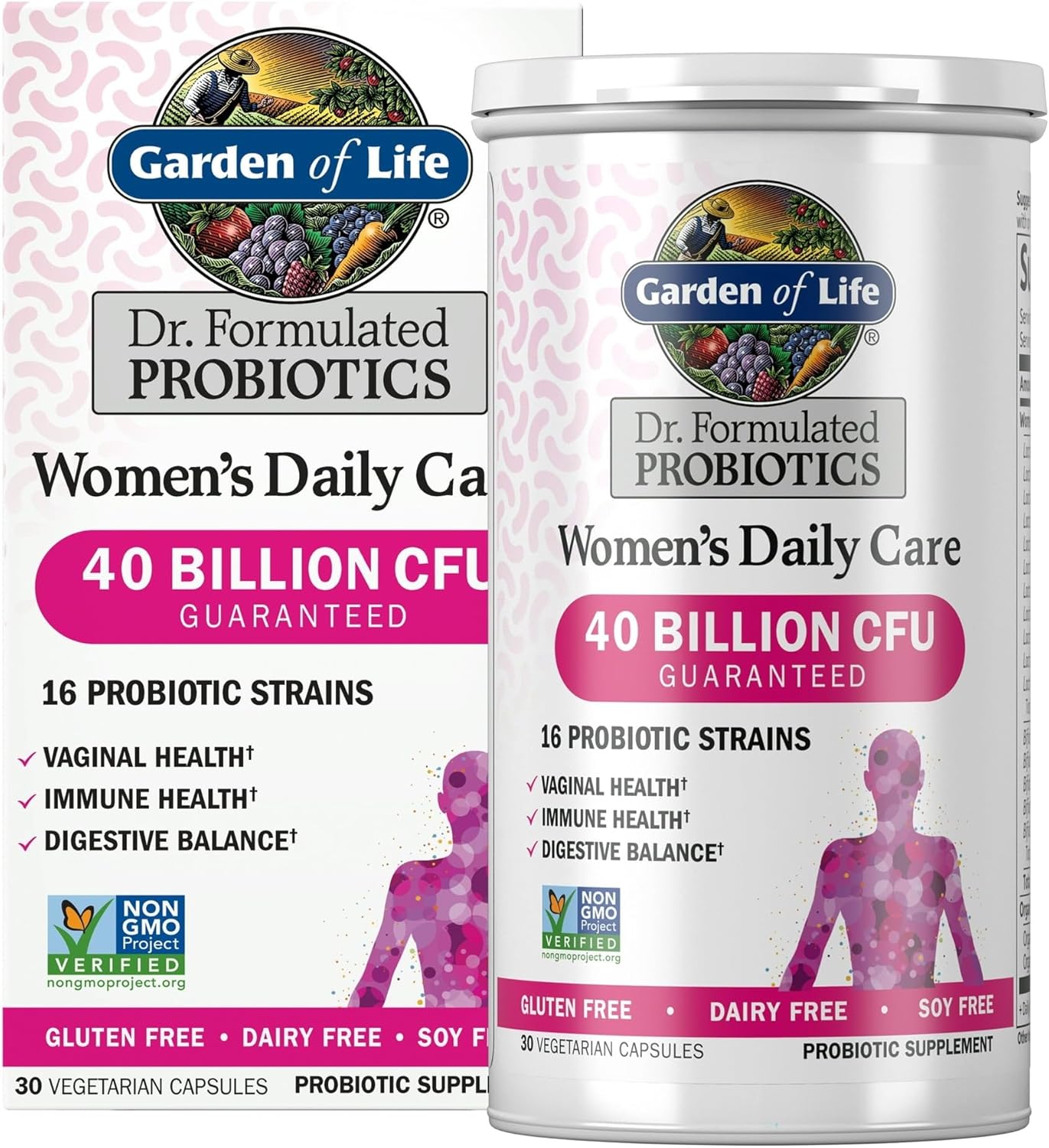 Garden of Life Dr. Formulated Women's Daily Care 30 Capsules 40 Billion CFU 16 Strains Vaginal Health, Immune Health, Digestive Health
