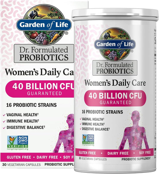 Garden of Life Dr. Formulated Women's Daily Care 30 Capsules 40 Billion CFU 16 Strains Vaginal Health, Immune Health, Digestive Health