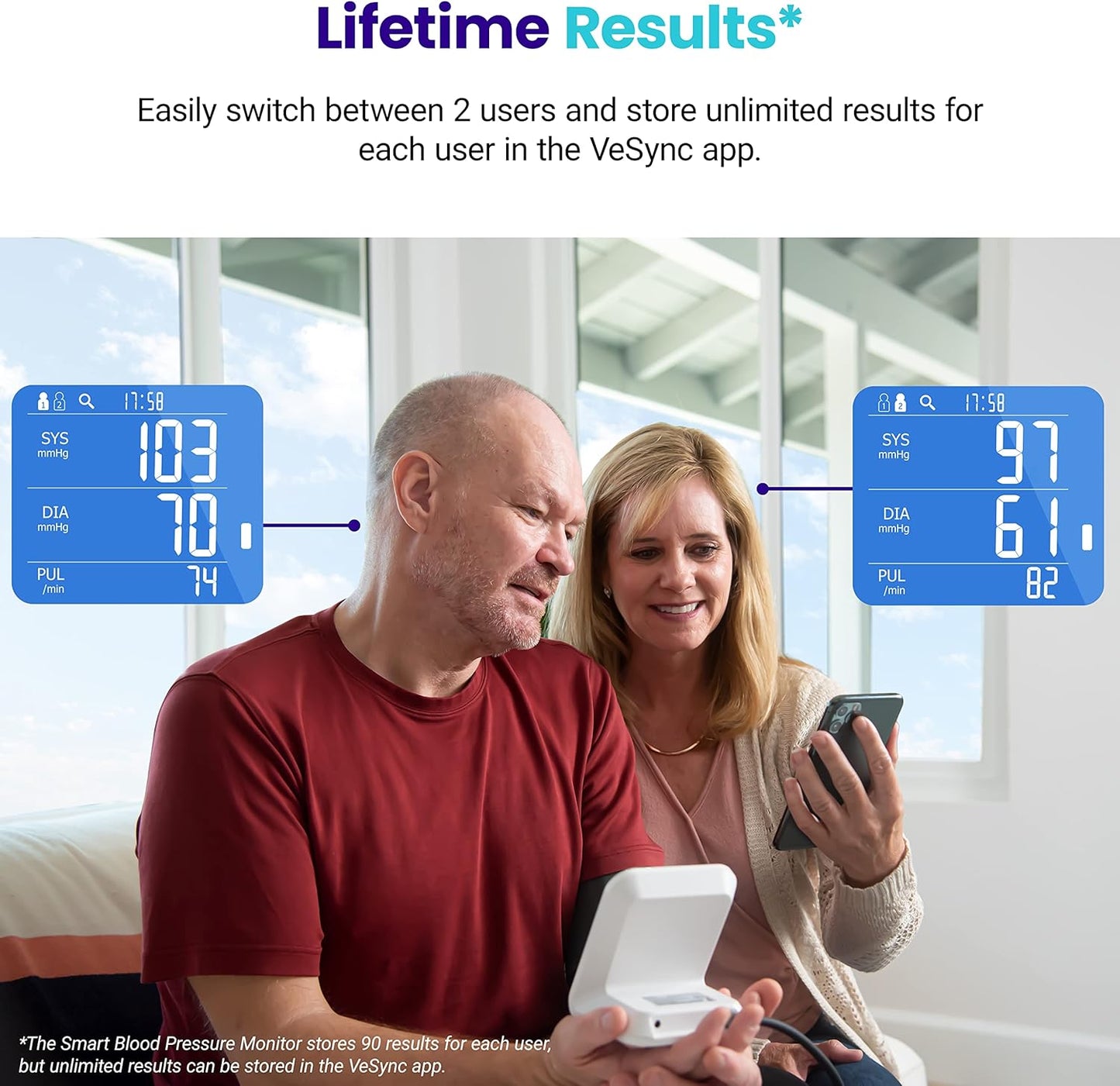 Etekcity Blood Pressure Monitors for Home Use, Machine by Etekcity, FSA HSA Approved Products, Adjustable Cuff Large Upper Arm Friendly, Smart Unlimited Memories in App, Dual Power Sources