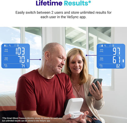Etekcity Blood Pressure Monitors for Home Use, Machine by Etekcity, FSA HSA Approved Products, Adjustable Cuff Large Upper Arm Friendly, Smart Unlimited Memories in App, Dual Power Sources