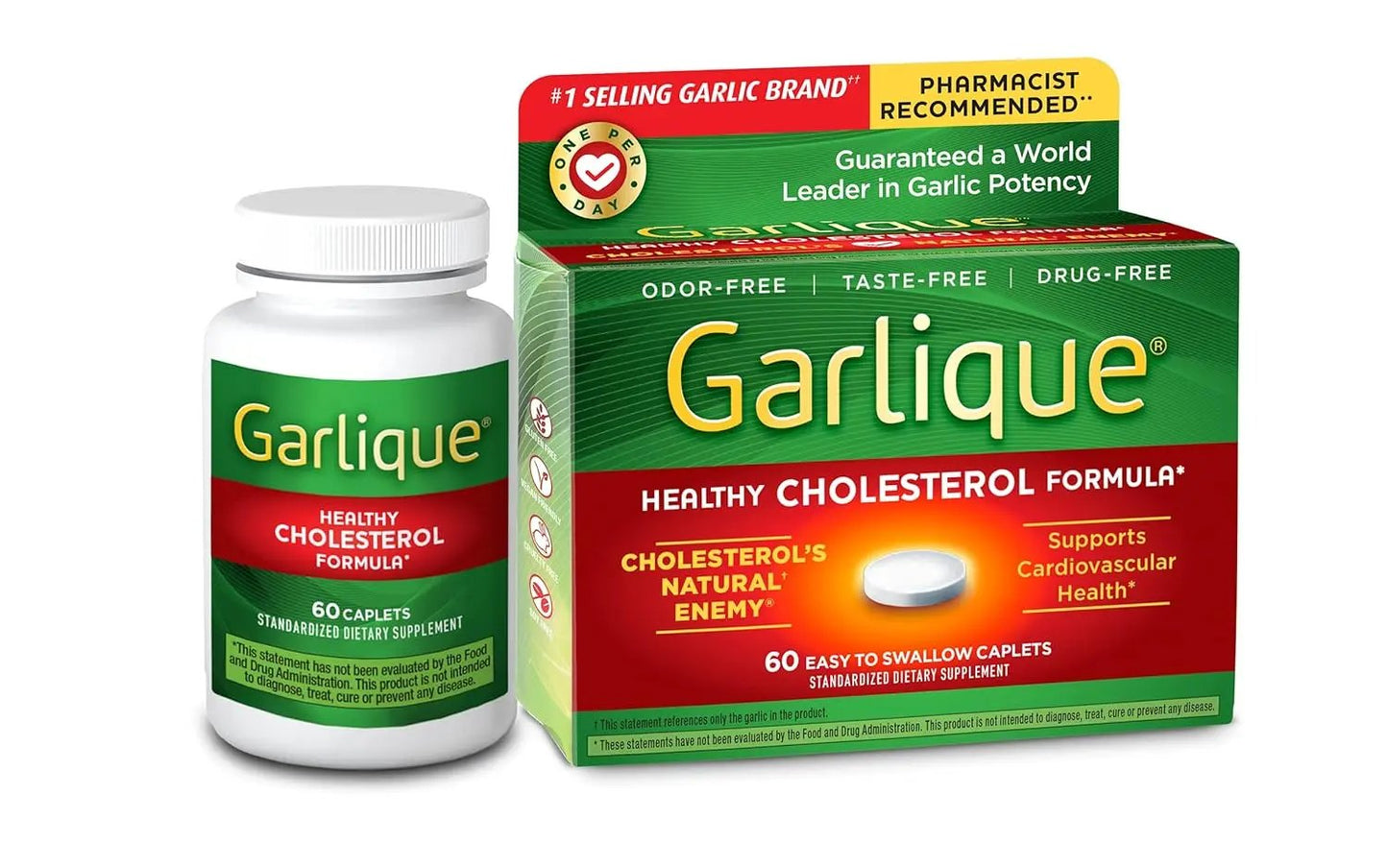 Garlique Garlic Extract Supplement, Healthy Cholesterol Formula, Cholesterol Support, 5000 mcg allicin,60 Caplets Vitamins Depots