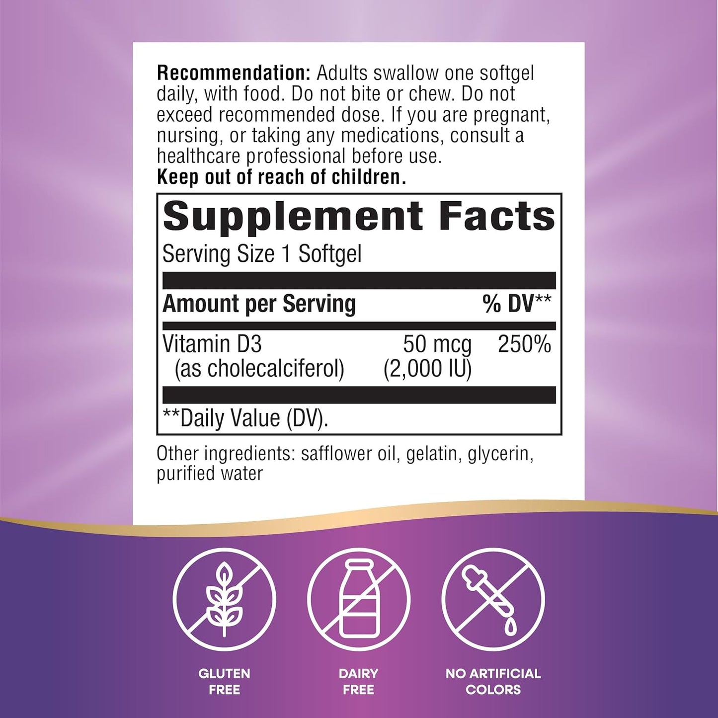 Nature's way vitamin D3 softgels, 240 ct