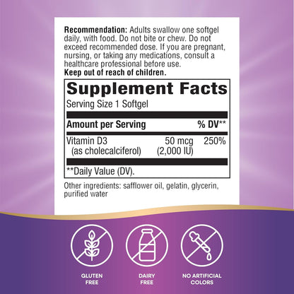 Nature's way vitamin D3 softgels, 240 ct