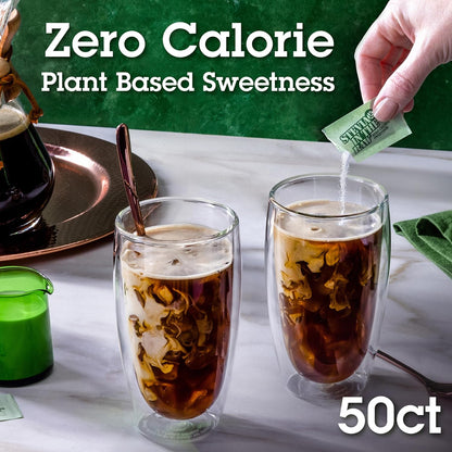 Stevia In The Raw, Plant Based Zero Calorie Sweetener, Sugar Substitute, Vegan, Gluten-Free, 50 Count Pack